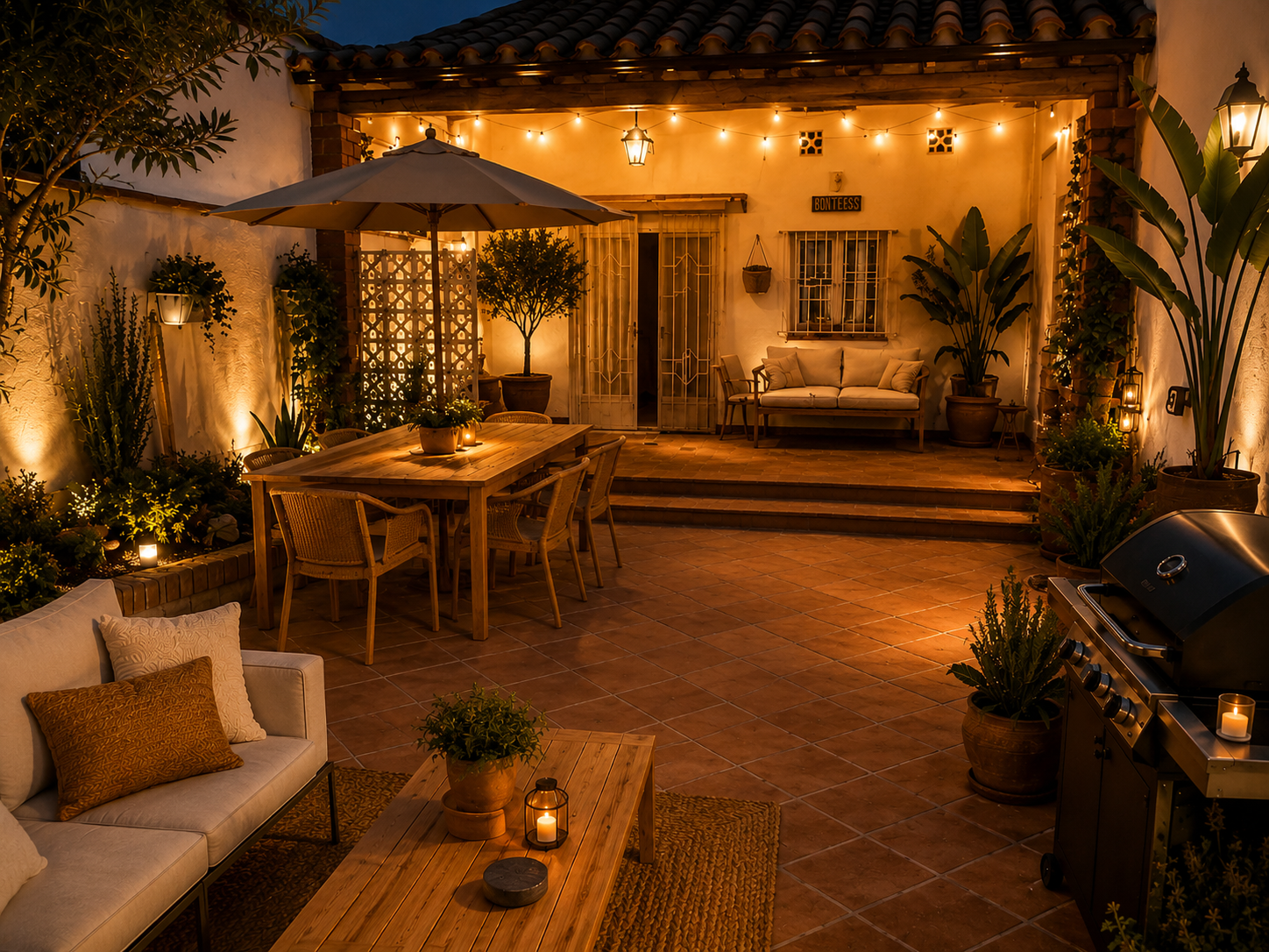 La Llar de Pometes — jardín con terraza y barbacoa